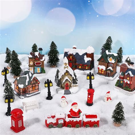 xmas metal village houses|xmas village figurines.